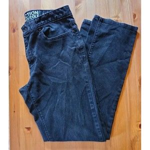 Kenneth Cole Reaction Black Straight Denim Jeans 31x30, 5 Pocket